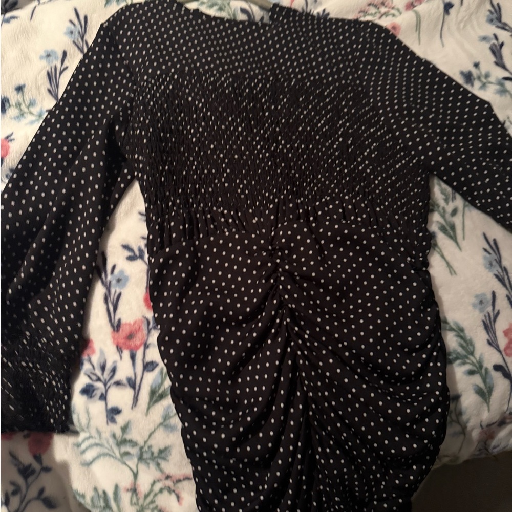 Polka Dot Ruched Dress!